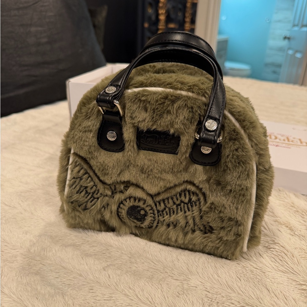 Von Dutch Olive Faux Fur Mini Bag